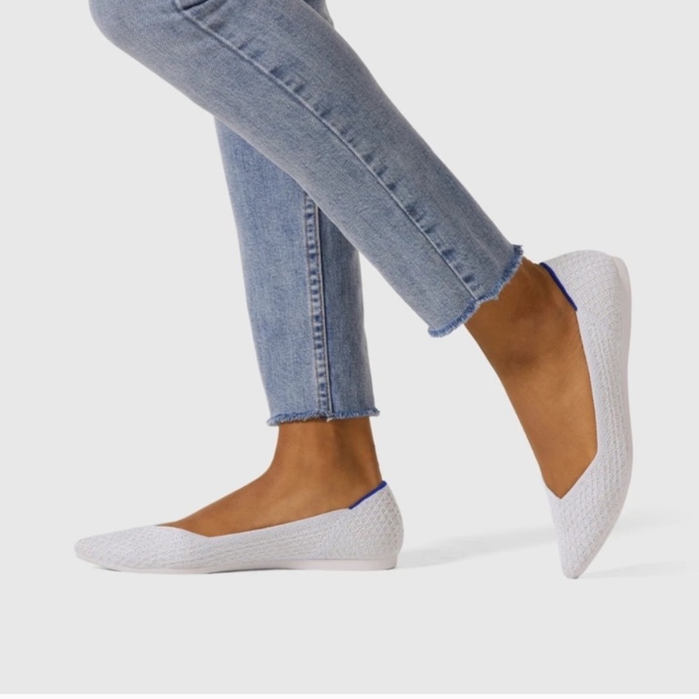 Rothys white pointy ballet flats sz 6.5